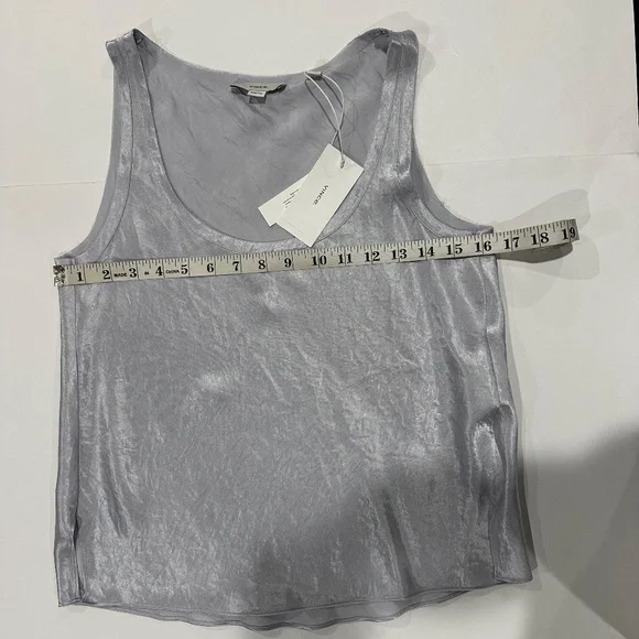Vince Scoop-neck Satin Vest Top - Size XXS‎ - NEW With Tags. - Picture 8 of 14